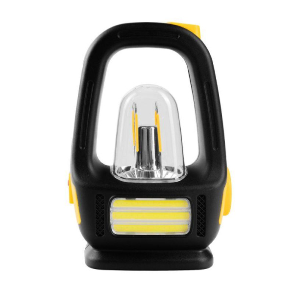 Фонарь аккумуляторный LED56325 LED+флм+COB 3 реж. Type-C солн. PB 2.4А.ч пластик. коробка желт./черн. Camelion 16211