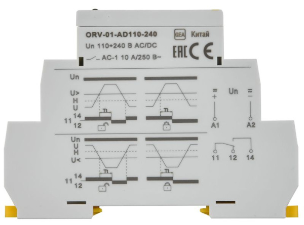 Реле напряжения ORV 1ф 110-240В AC/DC IEK ORV-01-AD110-240