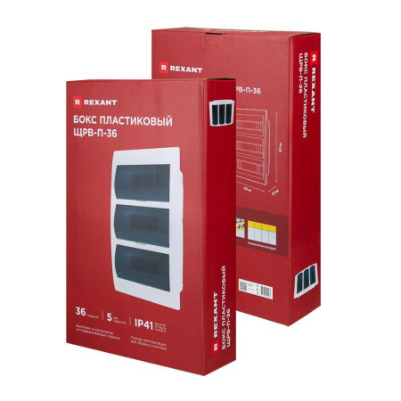 Бокс ЩРВ-П-36 IP41 пластик. бел. Rexant 11-0236