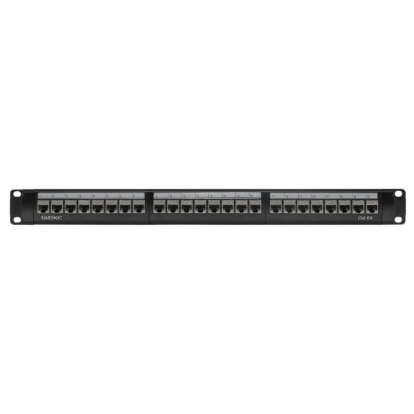 Патч-панель модульная 19дюйм 1U CAT6A 24 порта RJ45 экранир. DKC RN6APPF24