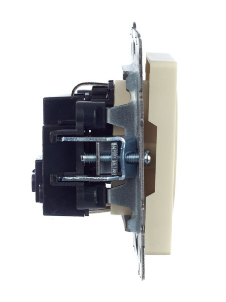 Розетка BRITE РС14-1-0-БрКр 16А с заземл. защ. шторки механизм беж. IEK BR-R14-16-K10