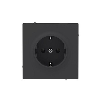Розетка силовая KANT 2P+E без шторки черн. уголь DKC 7012033