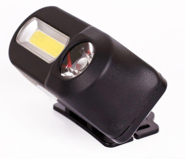 Фонарь аккумуляторный налобный LED53763 XPE + COB LED 3 + 3Вт 1 режим аккум 3.7В крепл. черн. (бокс) Ultraflash 14504