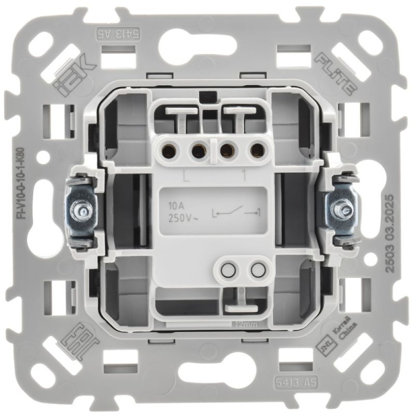 Выключатель 1-кл. СП FLITE ВС11-1-0-ФлМА 10А механизм мокрый асфальт IEK FI-V10-0-10-1-K80