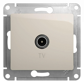 Розетка телевизионная оконечная TV 1-м СП Glossa 1дБ механизм молочн. SE GSL000991