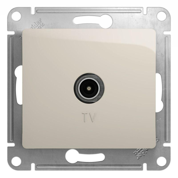 Розетка телевизионная оконечная TV 1-м СП Glossa 1дБ механизм молочн. SE GSL000991