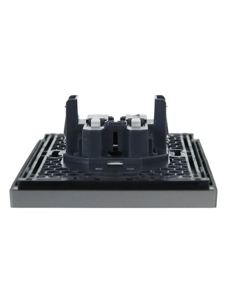 Розетка 2-м СП FORTE&PIANO FP526 10А без заземл. без защ. шторок безвинт. крепл. сталь IEK FP-R20-10-1-K46