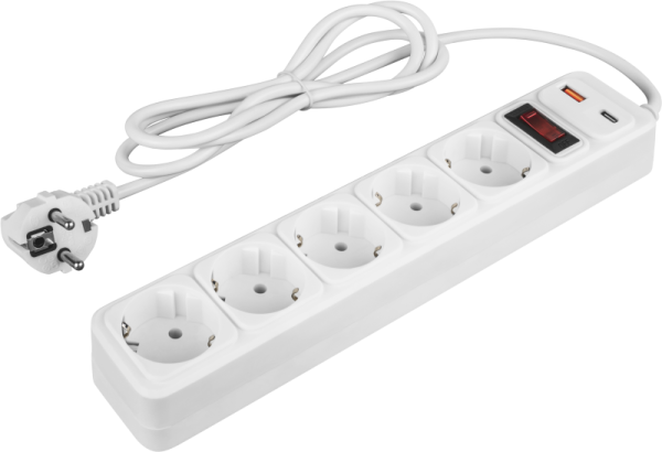 Фильтр сетевой 5х3м 10А IP20 90 882 OSP-USB-05-300-ESC-3х0.75-WH бел. ОНЛАЙТ 90882