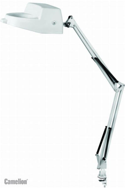 Светильник настольный KD-350 С01 струбцина с увелич. стеклом бел. Camelion 9225
