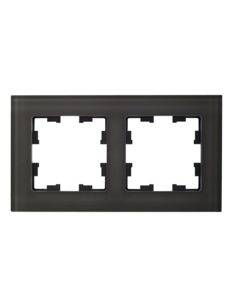 Рамка 2-м BRITE РУ-2-2-БрД стекло дым. IEK BR-M22-G-K30