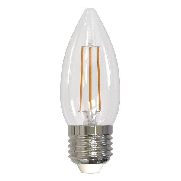 Лампа светодиодная LED-C35-5.5W/3000K/E27/CL/SLF 5.5Вт свеча прозрачная 3000К тепл. бел. E27 Volpe UL-00008463