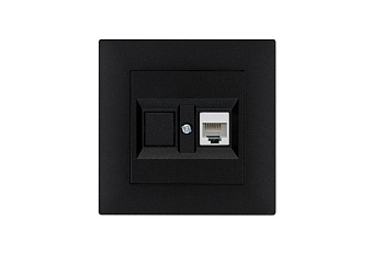 Розетка компьютерная CAT 5+гнездо Karea RIZZ STAR чер. Makel 88054035
