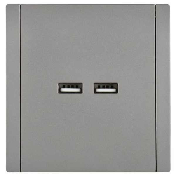 Розетка USB A+A 3.1А FORTE&PIANO FP549 сталь IEK FP-U21-D31-K46