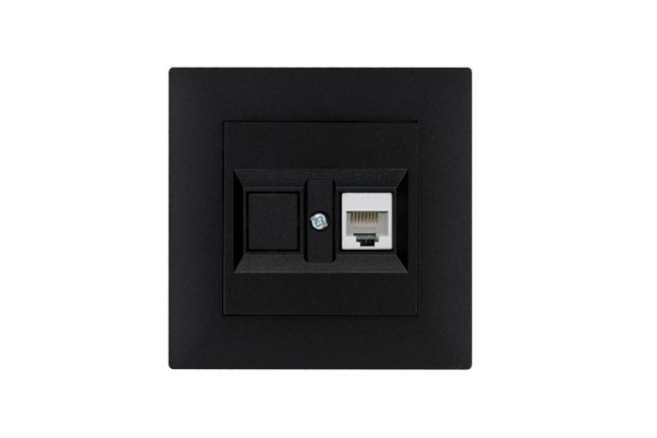 Розетка компьютерная CAT 5+гнездо Karea RIZZ STAR чер. Makel 88054035