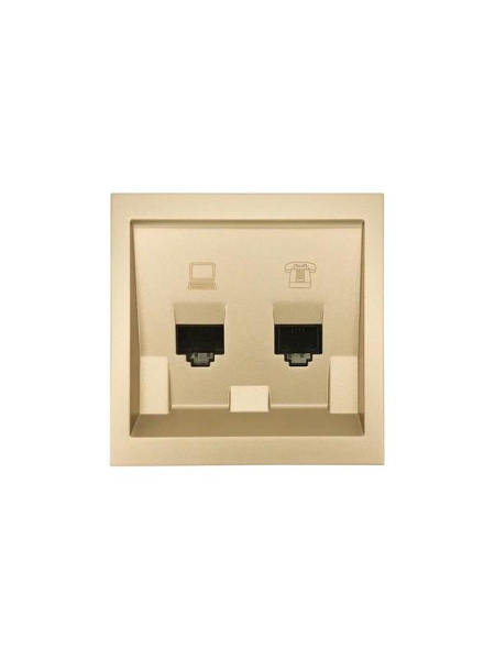 Розетка компьютерная + телефонная СП ZIMA IP20 механизм зол. LEZARD 704-3688-143