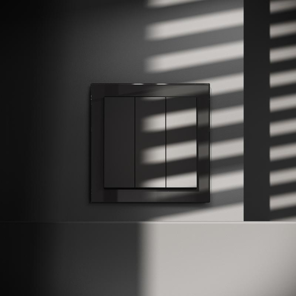 Выключатель 3-кл. СП S70 10А механизм черн. матов. Voltum VLS030108