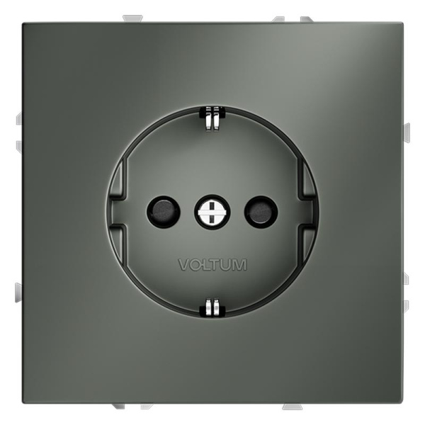 Розетка 1-м СП S70 16А с заземл. защ. шторки механизм титан Voltum VLS040206