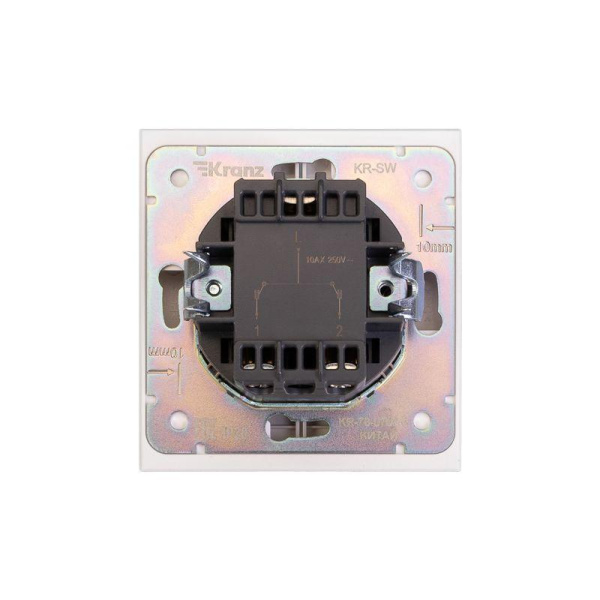Выключатель 2-кл. СП STRONG MIELE 10А жемчуж. Kranz KR-78-0706-4