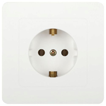 Розетка 1-м СП Style 7-202-01 16А 250В IP20 2P+E Schuko с заземл. бел. Intro Б0060619