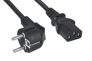 Кабель питания компьютера (Schuko+C13) (3х1.0) PC-186-VDE-1.0-1.2M 1.2м Cabeus 11014c