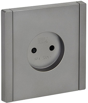 Розетка 1-м СП FORTE&PIANO FP517 10А без заземл. защ. шторки винт. крепл. сталь IEK FP-R13-10-K46