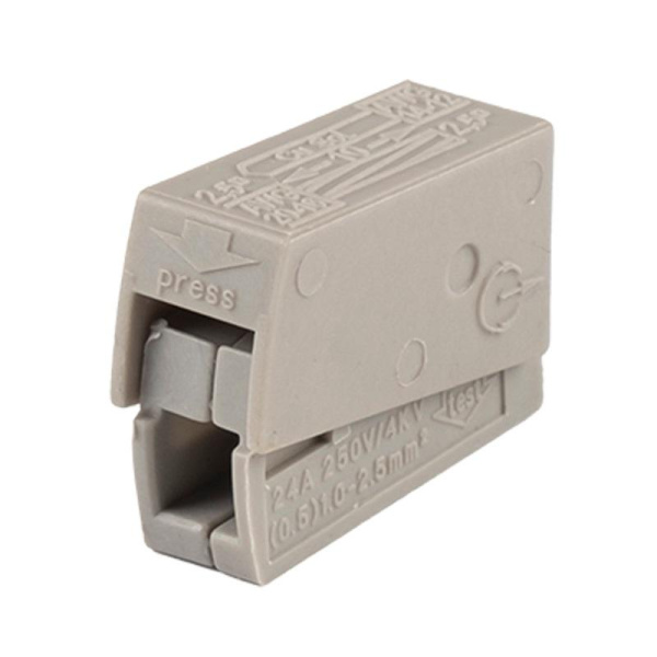 Клемма монтажная для подключения светильников PTC-2P 224-101 400В 24А 0.5-2.5кв.мм JazzWay 5051294