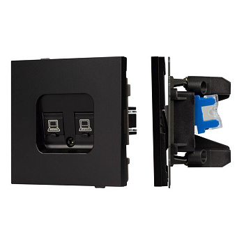 Розетка компьютерная 2-м SCT-TENDO-MPC2-PL-BK RJ45 кат.6 механизм Arlight 054101
