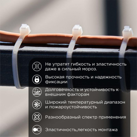 Хомут 2.5х150мм морозостойкий бел. (уп.100шт) Rexant 87-0150
