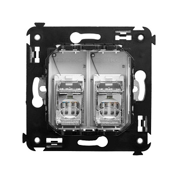 Розетка компьютерная 2-м СП Avanti "Закаленная сталь" RJ45 кат.6 экранир. DKC 4404394