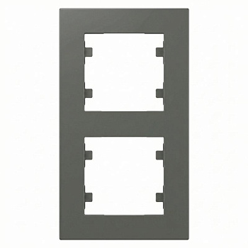 Рамка 2-м вертикальная Karea RIZZ дым. Makel 88050707