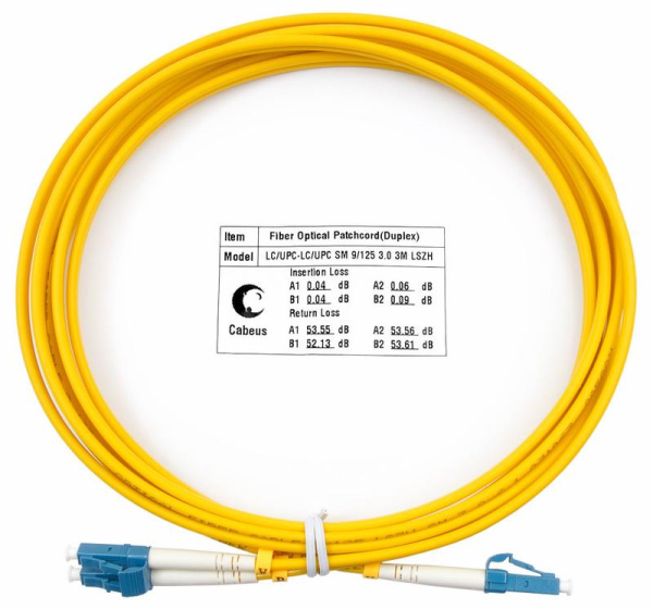 Шнур оптический FOP(d)-9-LC-LC-3m duplex LC-LC 9/125 sm 3м LSZH Cabeus 7345c