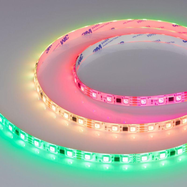 Лента светодиодная SPI-SE-B60-10mm 12V RGB-PX3-BPT 12Вт/м IP65 5060 герметичная бегущий огонь (уп.5м) Arlight 039597