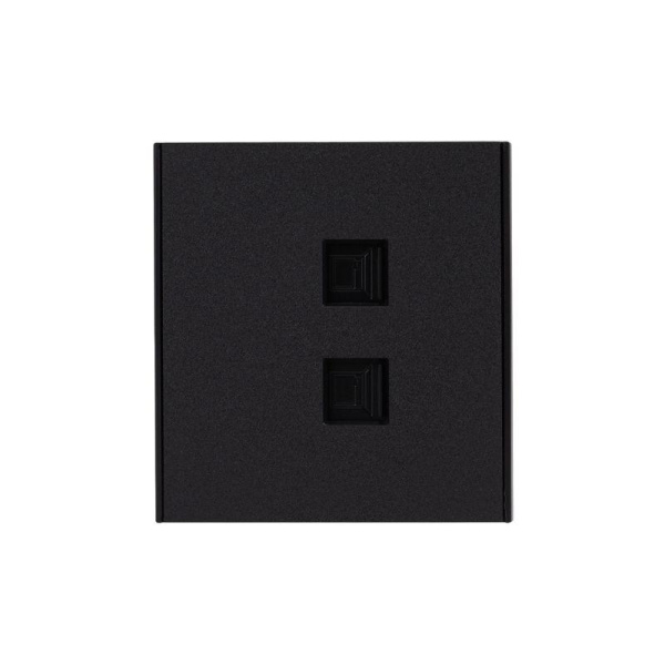 Розетка компьютерная 2-м СП STRONG RJ45 + RJ45 кат.6 IP20 антрацит Kranz KR-78-0725-5