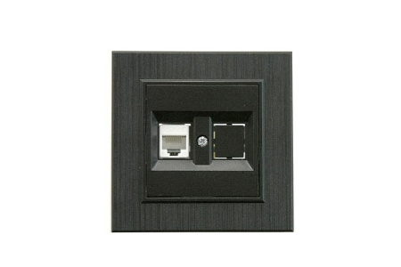 Розетка компьютерная CAT 5+гнездо Karea LINE STAR чер. Makel 86054035