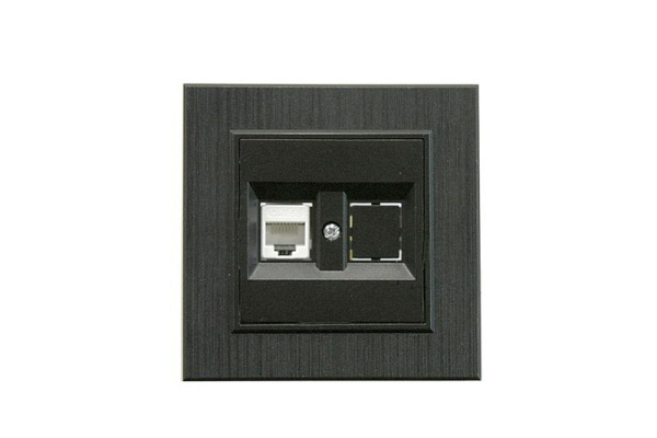 Розетка компьютерная CAT 5+гнездо Karea LINE STAR чер. Makel 86054035