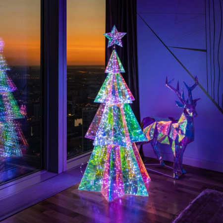 Светильник декоративный "Елка" 400LED ULD-R502 220V XMAS TREE TM бел. корпус радужн. Uniel UL-00011052