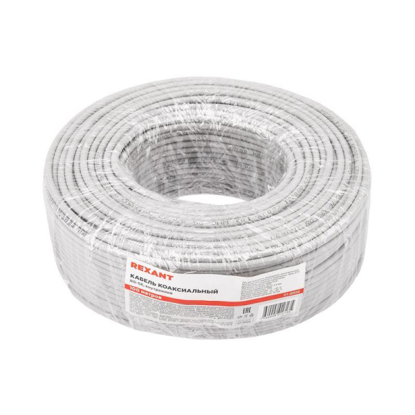 Кабель RG-58A/U (50Ом) сер.100м (м) Rexant 01-2002
