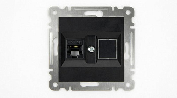 Розетка компьютерная 2-м Cat 5 СП 16А IP20 250В Karea механизм черн. Makel 57054035