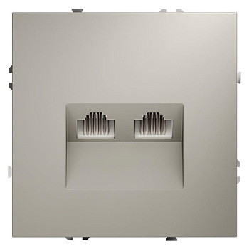 Розетка компьютерная 2-м СП S70 RJ45 + RJ45 кат.6 механизм кашемир Voltum VLS060203