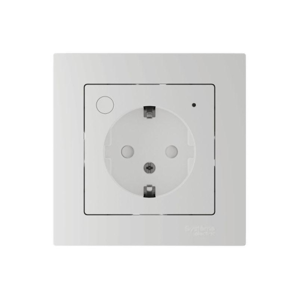 Розетка AtlasDesign Smart 16А L+N с заземл. защ. шторки Zigbee механизм бел. SE ATN000145Z
