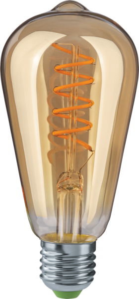 Лампа светодиодная 61 628 NLL-F-ST64-4-230-2.5K-E27-SPIRAL 4Вт грушевидная прозрачная 2500К тепл. бел. E27 180лм 176-264В Navigator 61628