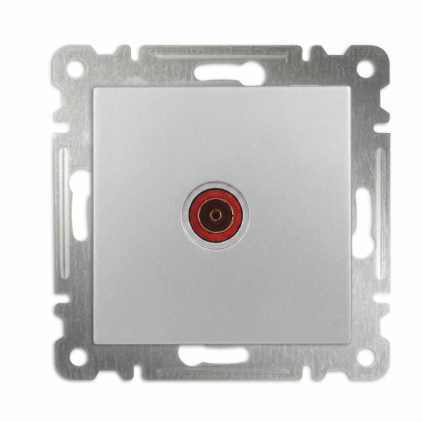 Розетка телевизионная проходная TV СП Karea 16А IP20 механизм дым. серебр. Makel 57065007