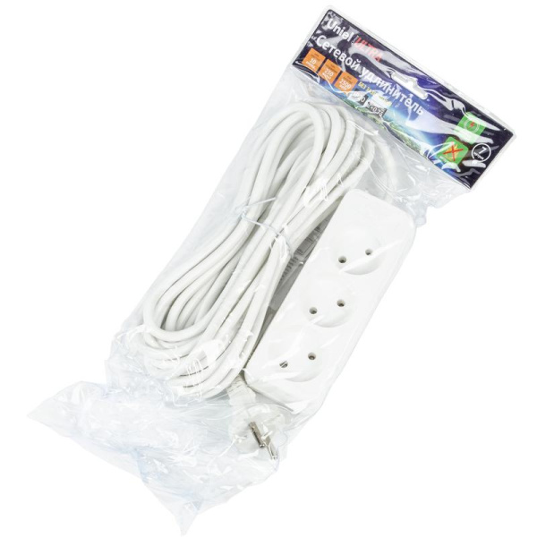 Удлинитель 3х7м без заземл. 10А Ultra S-CU3-7 WHITE бел. Uniel UL-00009986
