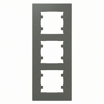 Рамка 3-м вертикальная Karea RIZZ дым. Makel 88050708
