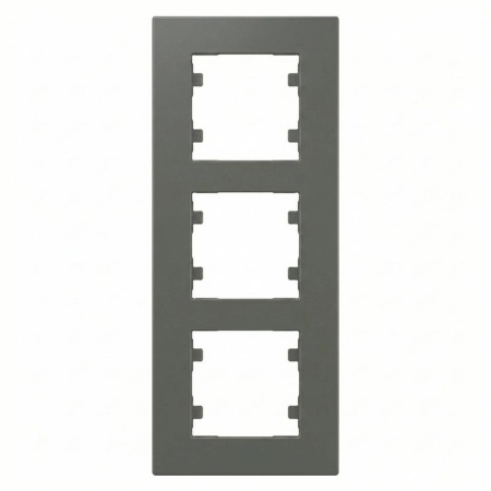 Рамка 3-м вертикальная Karea RIZZ дым. Makel 88050708