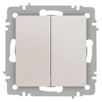 Переключатель 2-кл. СП Accent 6-107-06 10А IP20 250В AL/CU перламутр. Intro Б0063566
