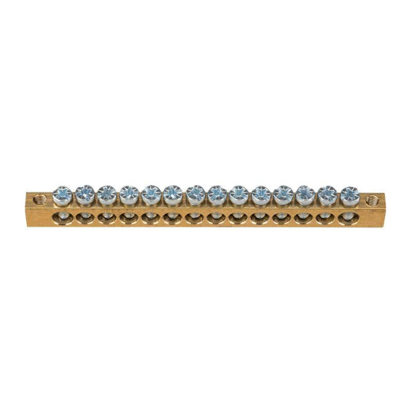 Шина PEN "земля-ноль" 6х9мм 14/2 (14 групп/крепеж по краям) Rexant 11-2369