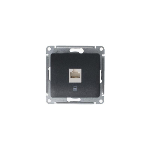 Розетка компьютерная 1-м Glossa RJ45 кат.5E механизм антрацит SE GSL000781K