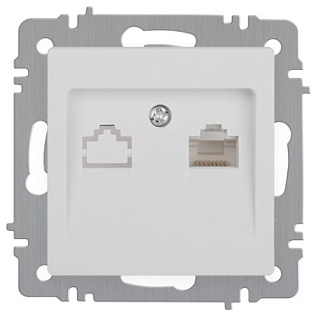 Розетка компьютерная 1-м СП Accent 6-303-01 RJ45 IP20 бел. Intro Б0063624