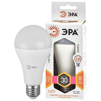 Лампа светодиодная LED A65-30W-827-E27 A65 30Вт груша E27 тепл. бел. ЭРА Б0048015